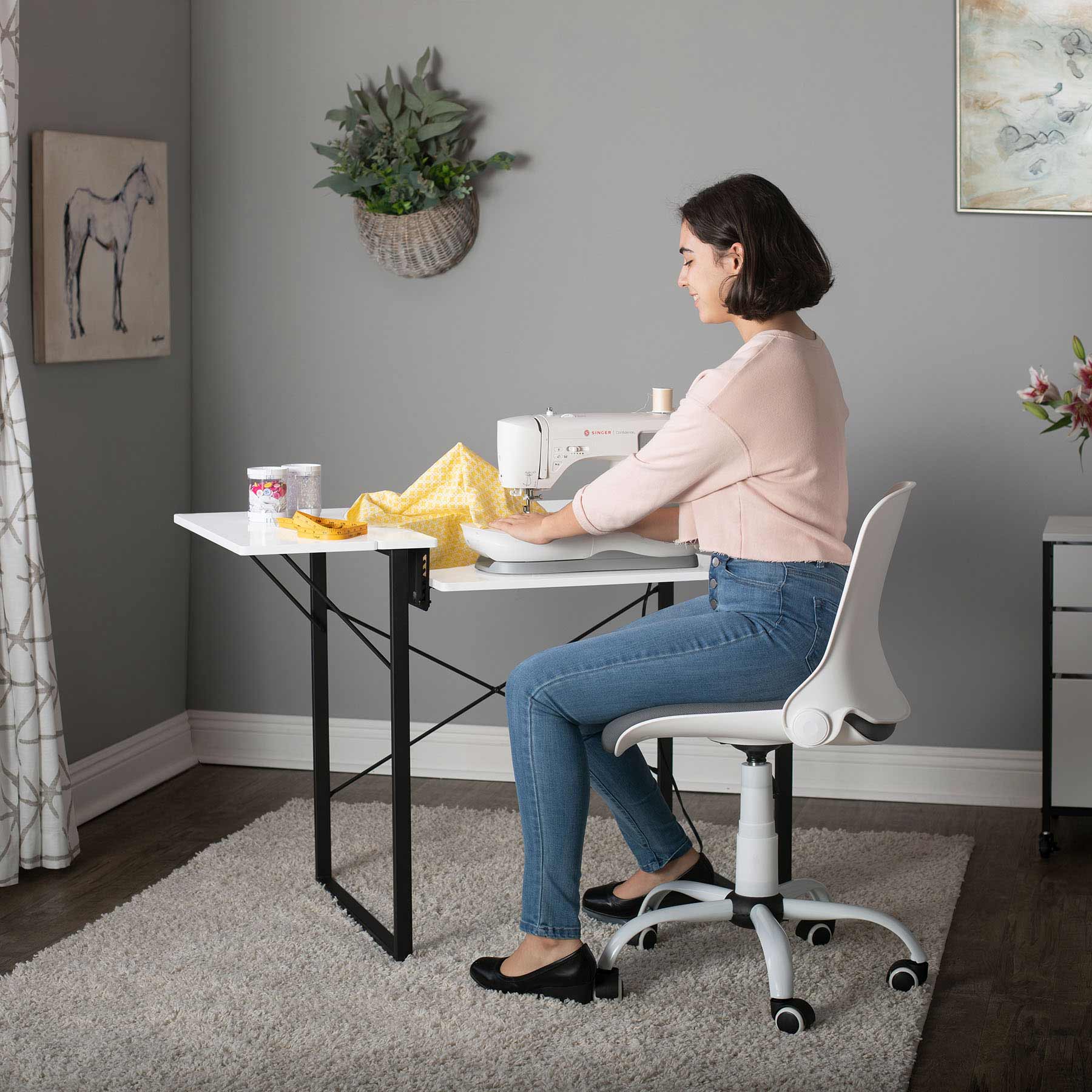 Dart Sewing Table Graphite / White 9 Dart Sewing Table Graphite / White