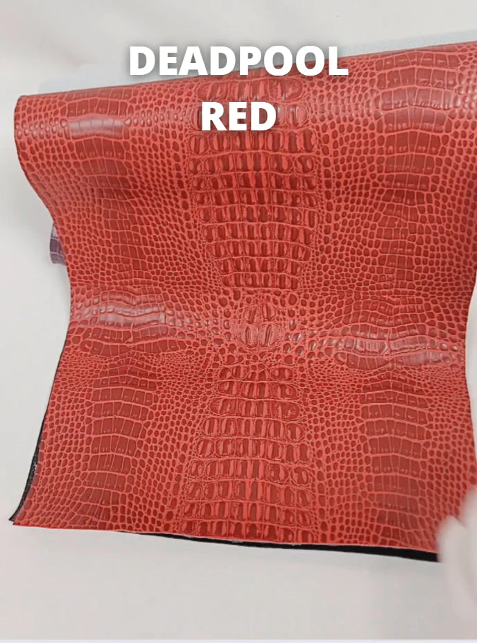 Deadpool Red AquaGuard ® Crocodile Marine Vinyl Fabric / Sold By The Yard 2 Deadpool Red AquaGuard ® Crocodile Marine Vinyl Fabric / Sold By The Yard