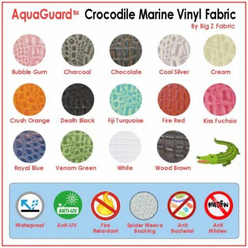 Deadpool Red AquaGuard ® Crocodile Marine Vinyl Fabric / Sold By The Yard 7 Deadpool Red AquaGuard ® Crocodile Marine Vinyl Fabric / Sold By The Yard