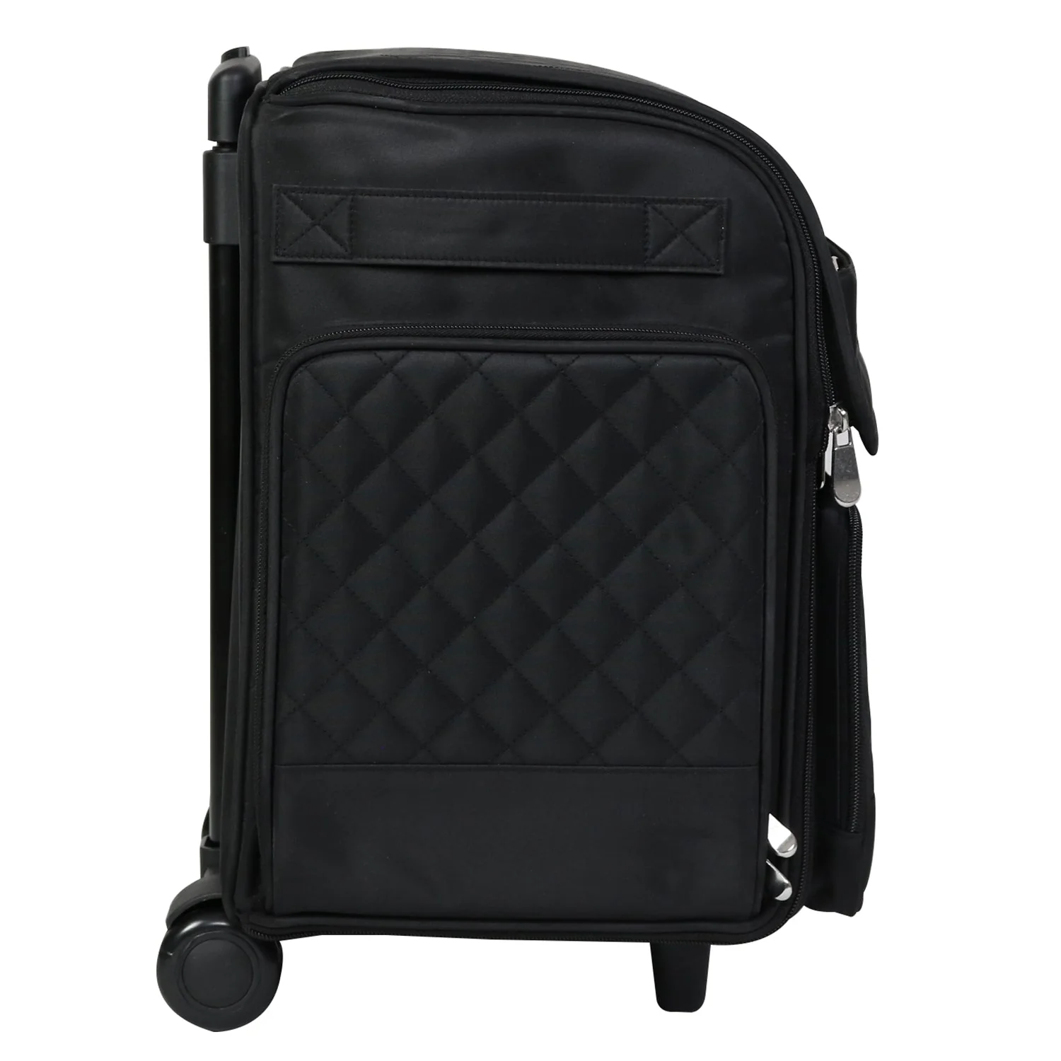 Deluxe Collapsible Rolling Craft Case, Black Quilted 10 Deluxe Collapsible Rolling Craft Case, Black Quilted
