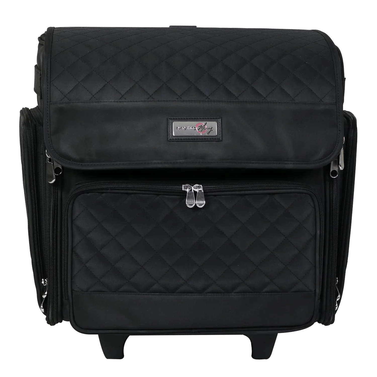 Deluxe Collapsible Rolling Craft Case, Black Quilted 4 Deluxe Collapsible Rolling Craft Case, Black Quilted
