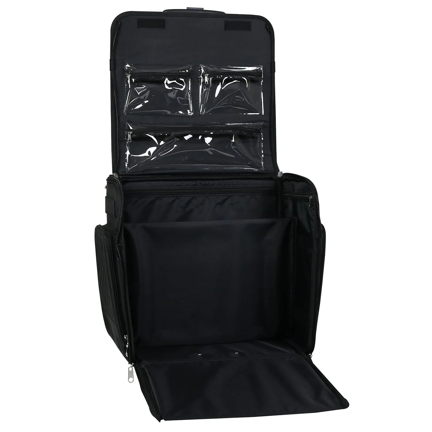 Deluxe Collapsible Rolling Craft Case, Black Quilted 8 Deluxe Collapsible Rolling Craft Case, Black Quilted