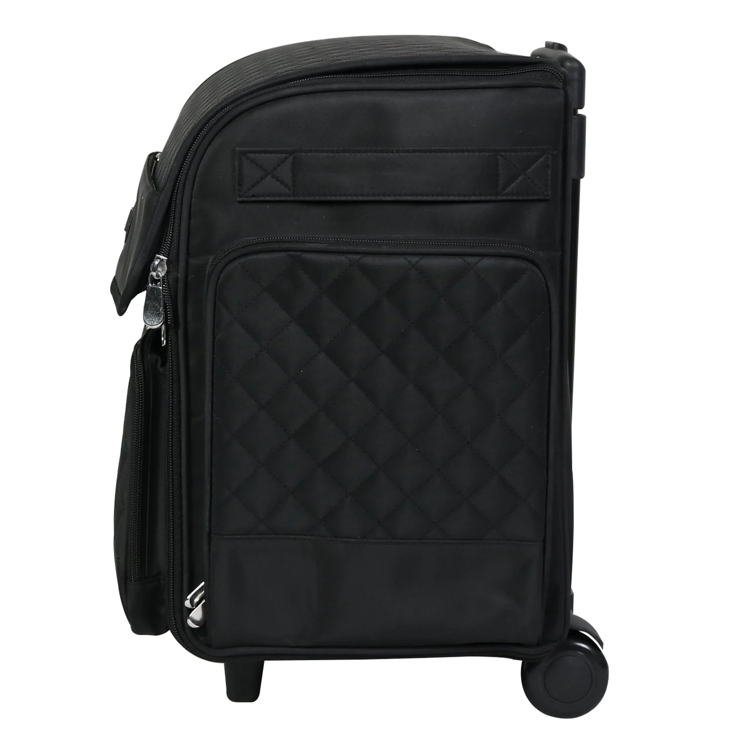 Deluxe Collapsible Rolling Craft Case, Black Quilted 9 Deluxe Collapsible Rolling Craft Case, Black Quilted