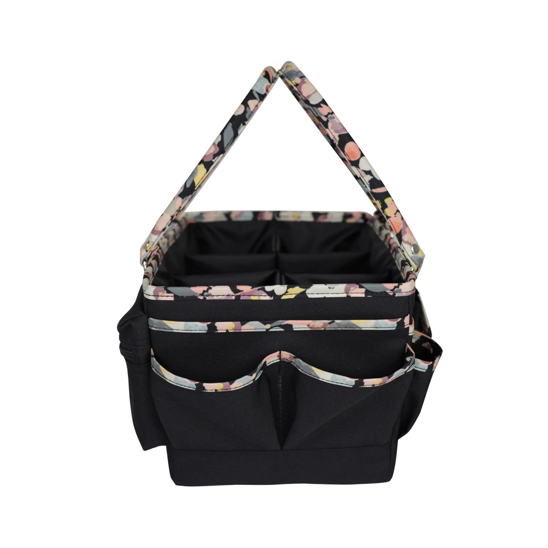 Deluxe Store & Tote Craft Organizer, Black & Floral Trim 10 Deluxe Store & Tote Craft Organizer, Black & Floral Trim