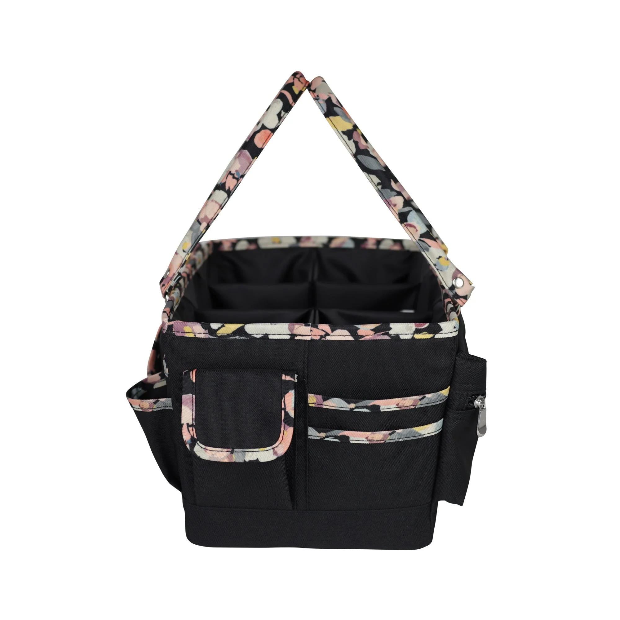 Deluxe Store & Tote Craft Organizer, Black & Floral Trim 7 Deluxe Store & Tote Craft Organizer, Black & Floral Trim