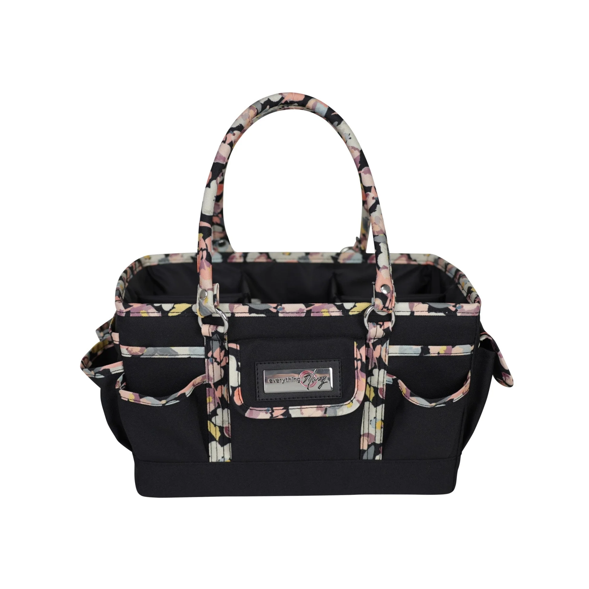 Deluxe Store & Tote Craft Organizer, Black & Floral Trim 8 Deluxe Store & Tote Craft Organizer, Black & Floral Trim