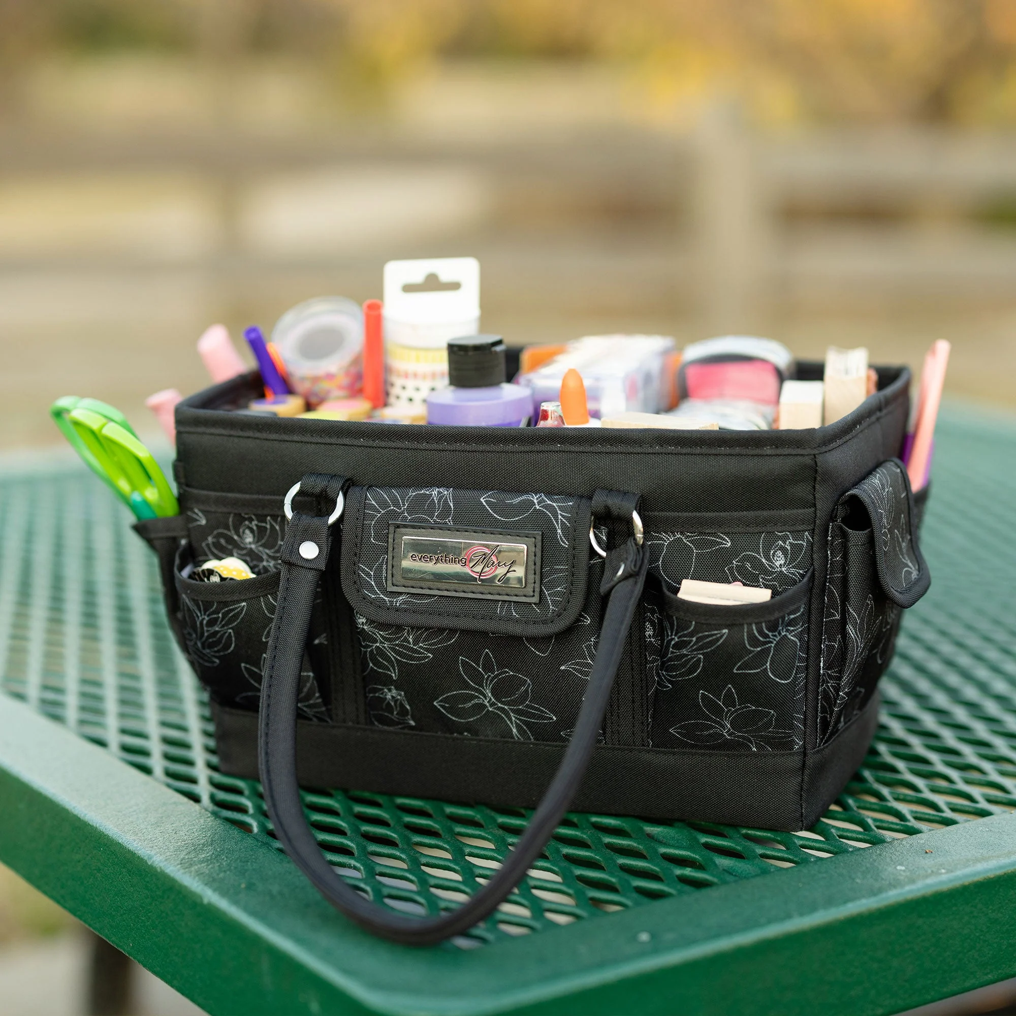 Deluxe Store & Tote Craft Organizer, Black & White Floral 6 Deluxe Store & Tote Craft Organizer, Black & White Floral