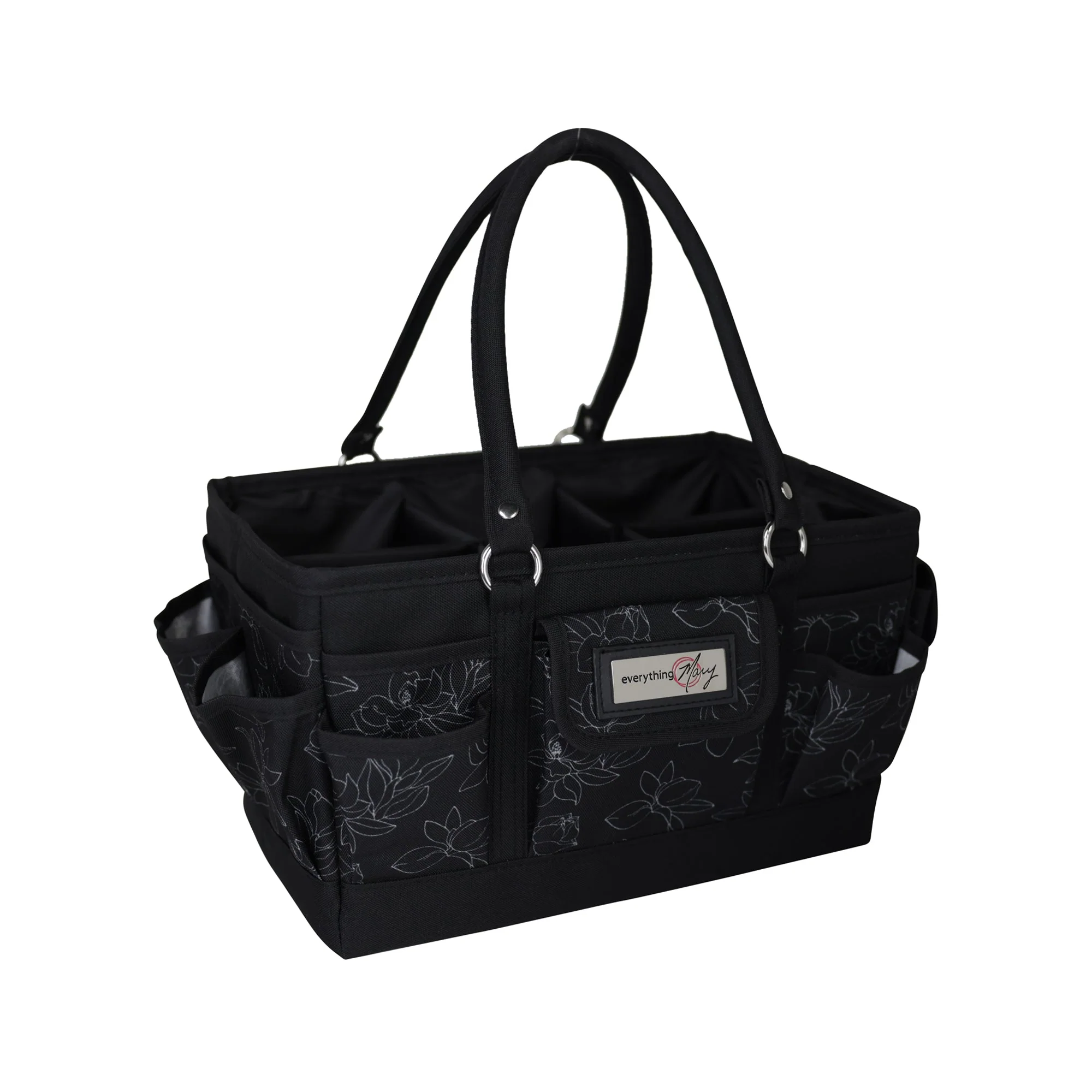 Deluxe Store & Tote Craft Organizer, Black & White Floral 8 Deluxe Store & Tote Craft Organizer, Black & White Floral