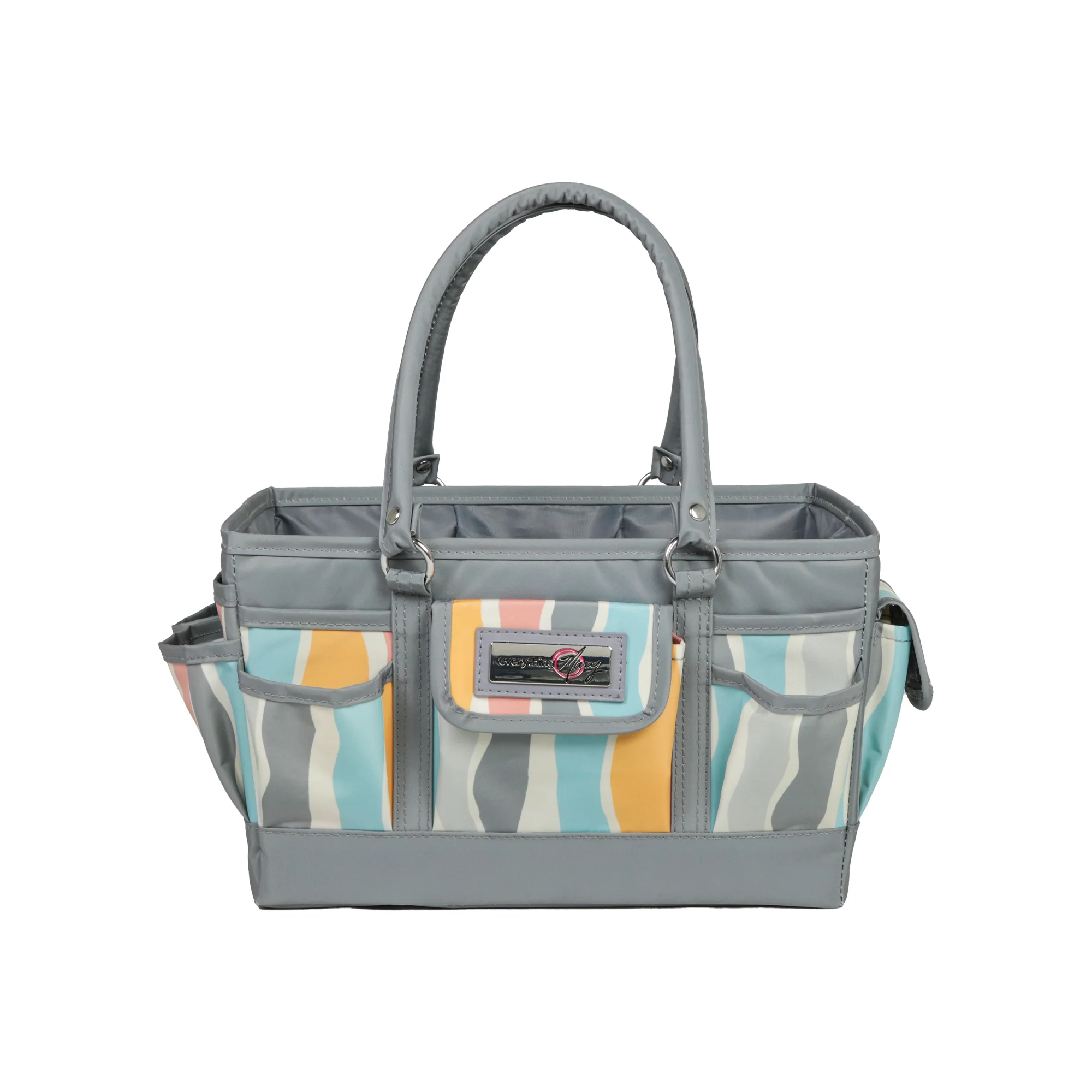 Deluxe Store & Tote Craft Organizer, Grey Stripes 2 Deluxe Store & Tote Craft Organizer, Grey Stripes
