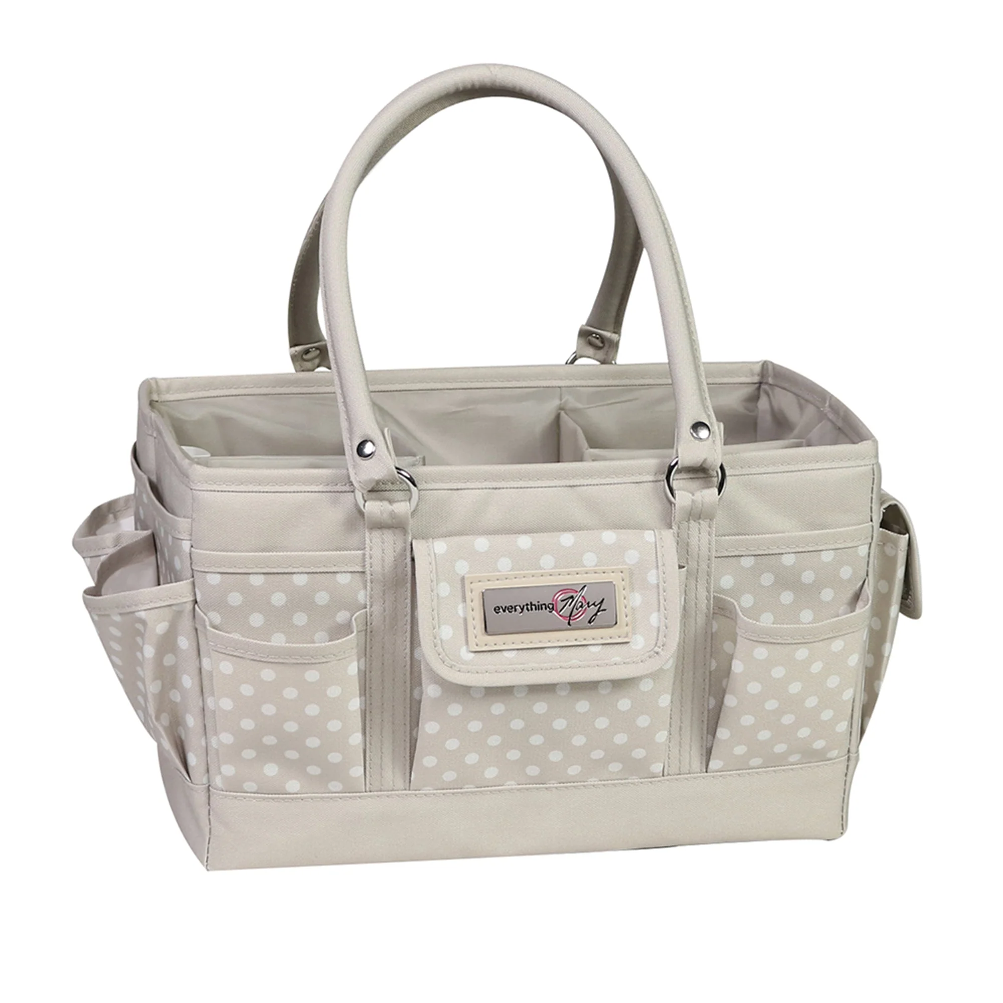 Deluxe Store & Tote Craft Organizer, Tan Dot 1 Deluxe Store & Tote Craft Organizer, Tan Dot