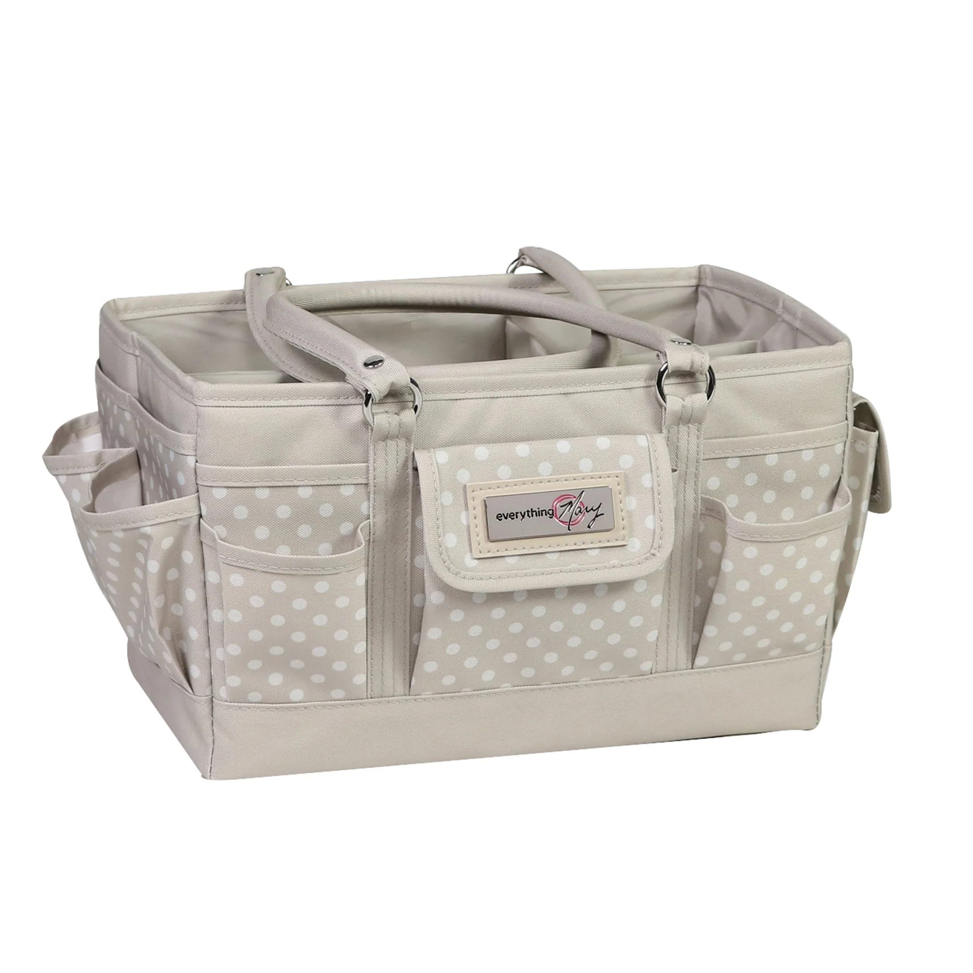 Deluxe Store & Tote Craft Organizer, Tan Dot 4 Deluxe Store & Tote Craft Organizer, Tan Dot
