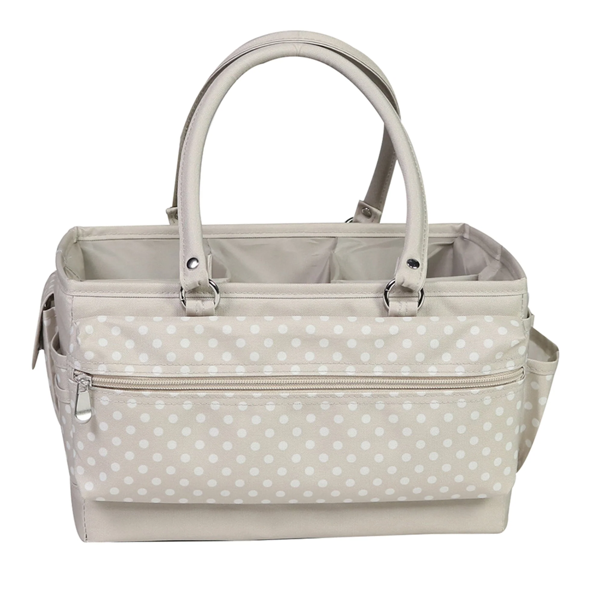 Deluxe Store & Tote Craft Organizer, Tan Dot 5 Deluxe Store & Tote Craft Organizer, Tan Dot