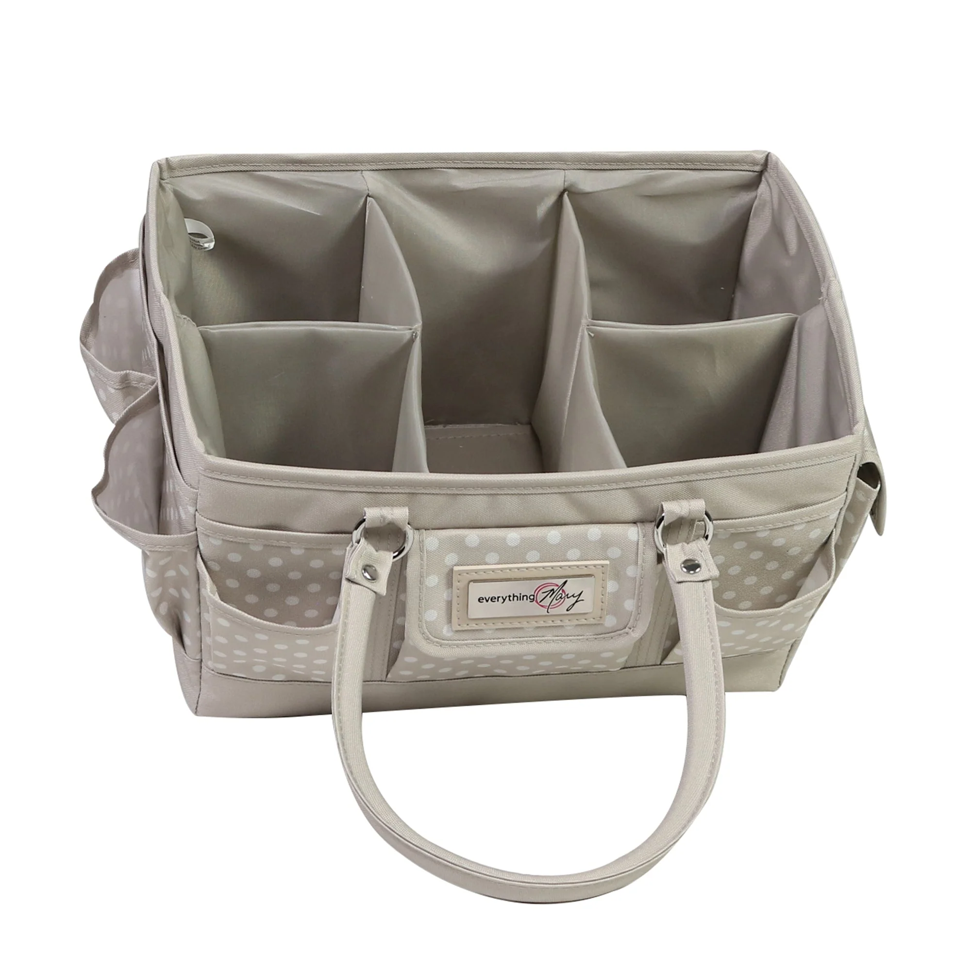 Deluxe Store & Tote Craft Organizer, Tan Dot 6 Deluxe Store & Tote Craft Organizer, Tan Dot