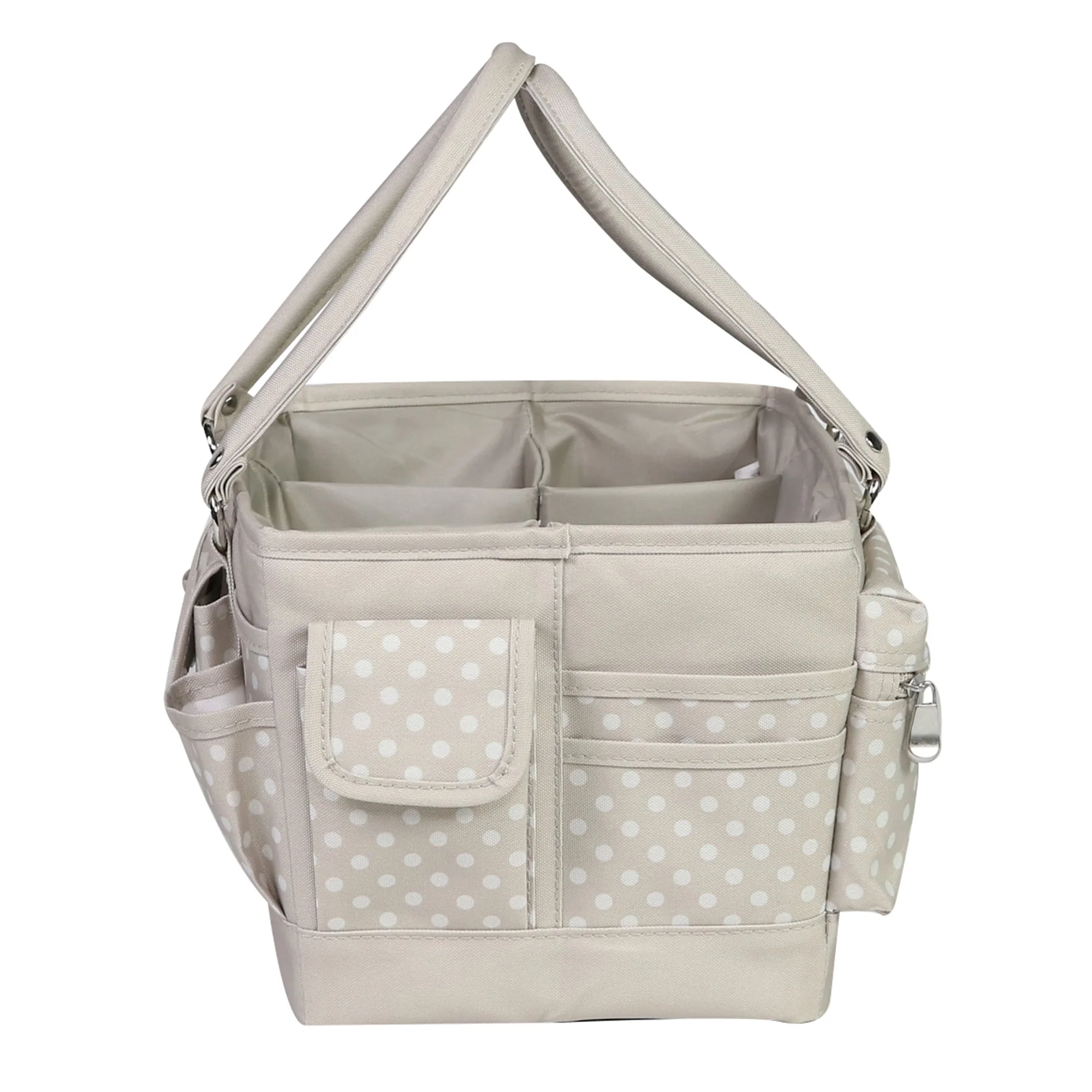 Deluxe Store & Tote Craft Organizer, Tan Dot 7 Deluxe Store & Tote Craft Organizer, Tan Dot