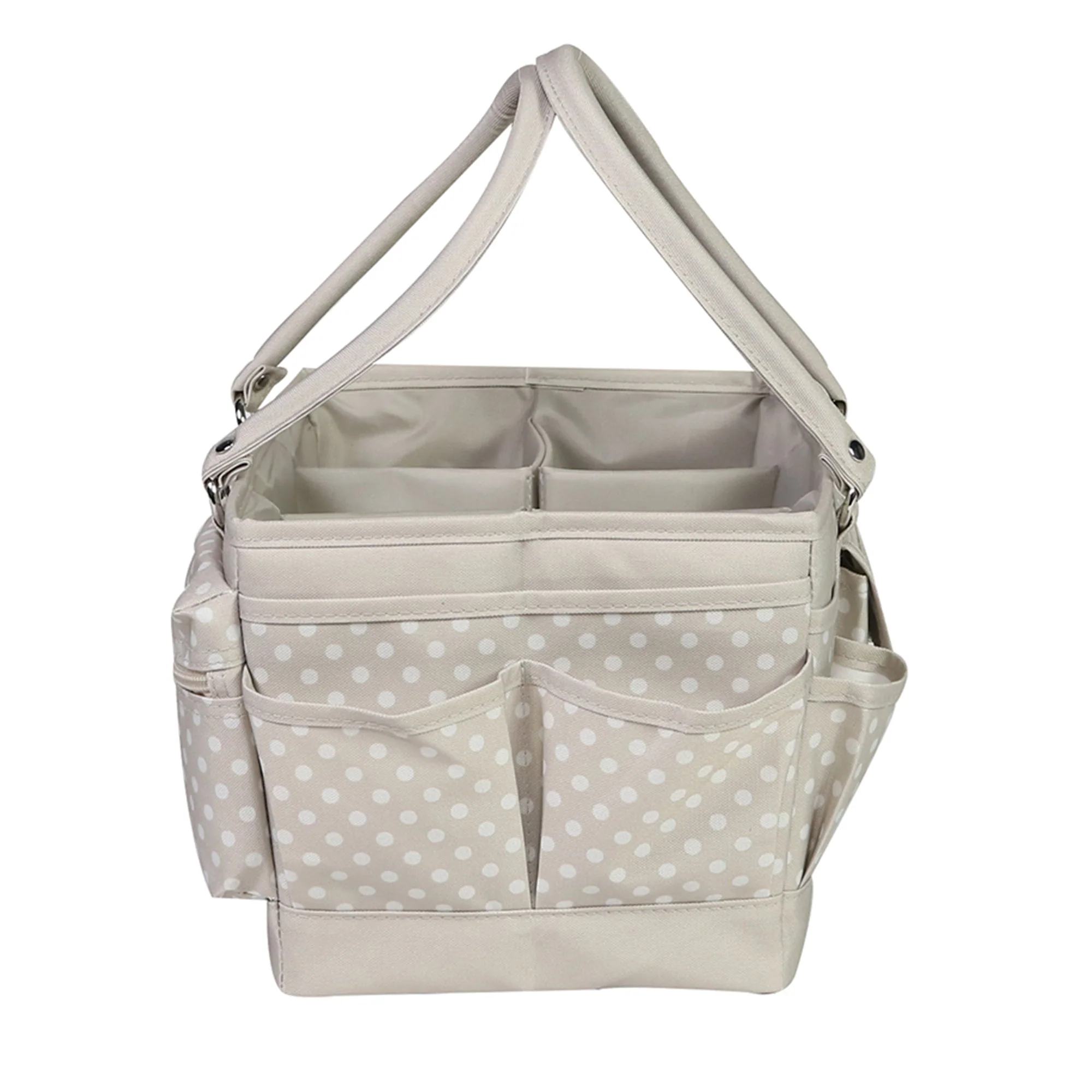 Deluxe Store & Tote Craft Organizer, Tan Dot 8 Deluxe Store & Tote Craft Organizer, Tan Dot