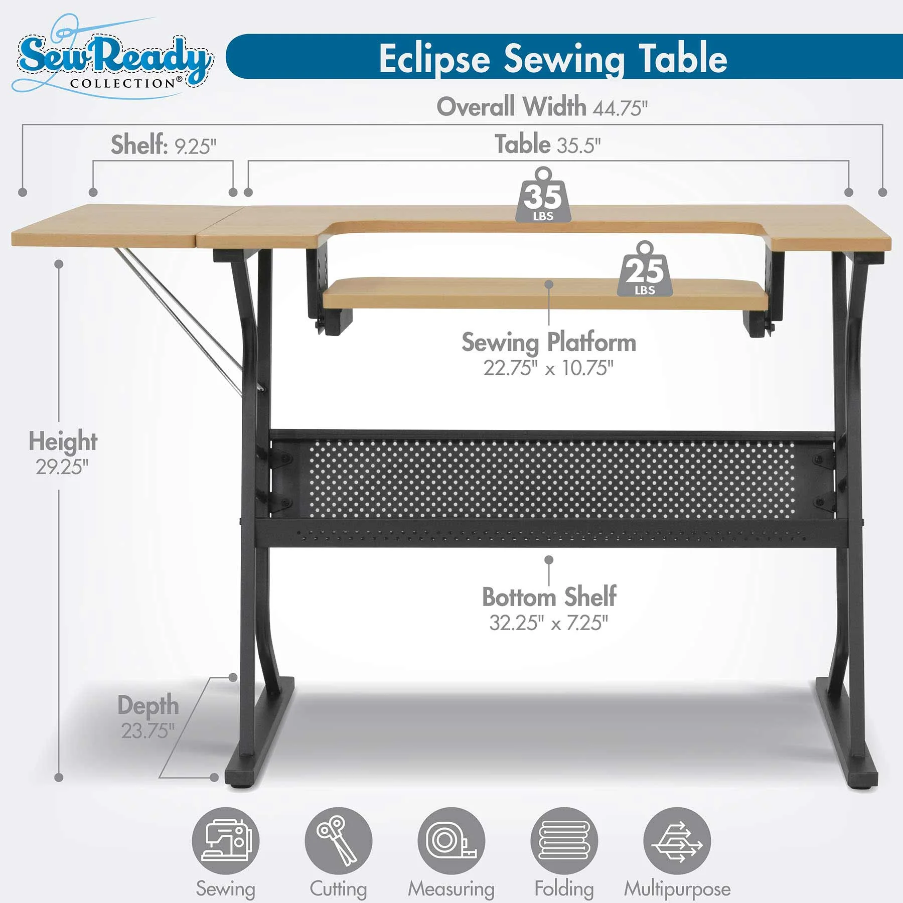 Eclipse Hobby Table Black / Maple 3 Eclipse Hobby Table Black / Maple