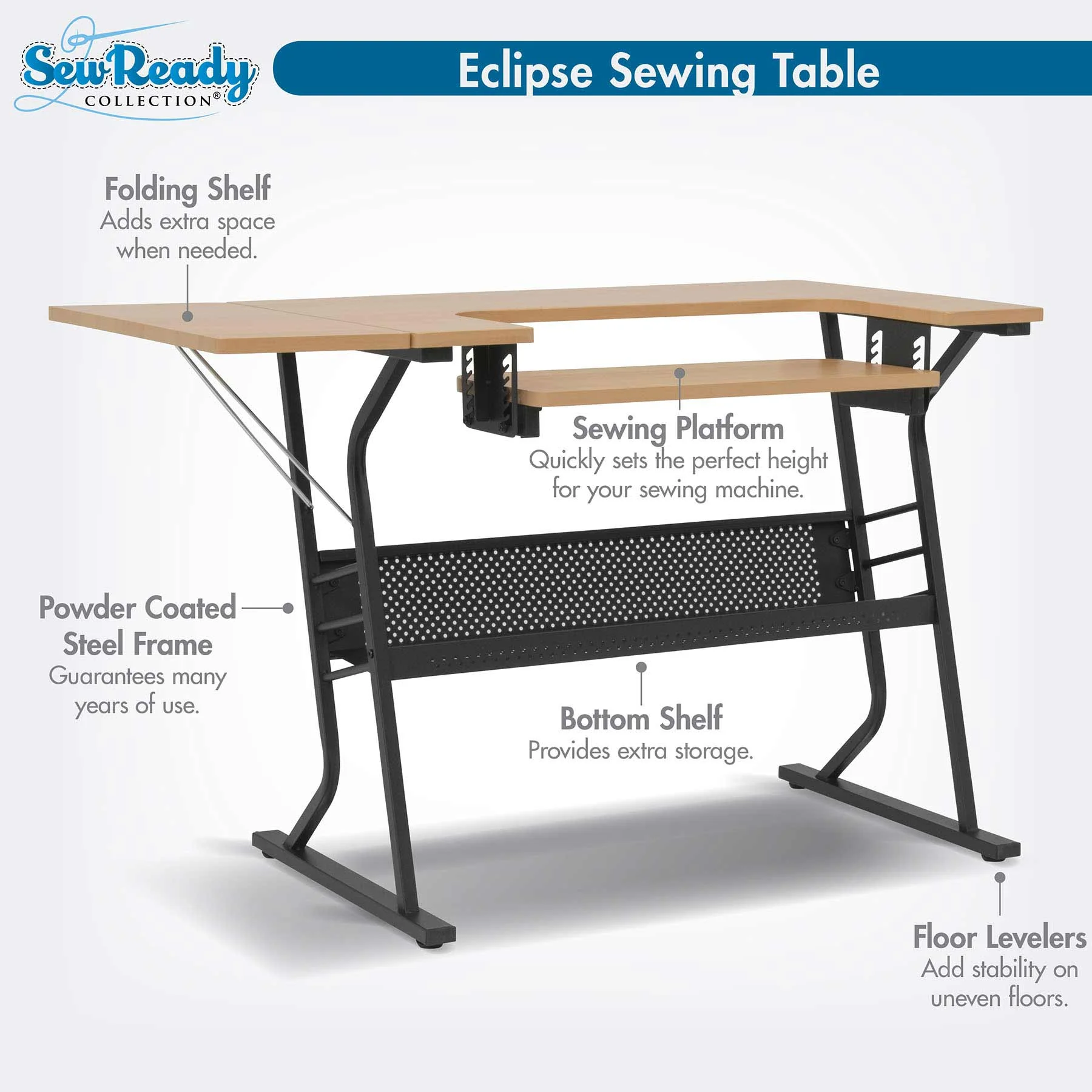 Eclipse Hobby Table Black / Maple 6 Eclipse Hobby Table Black / Maple