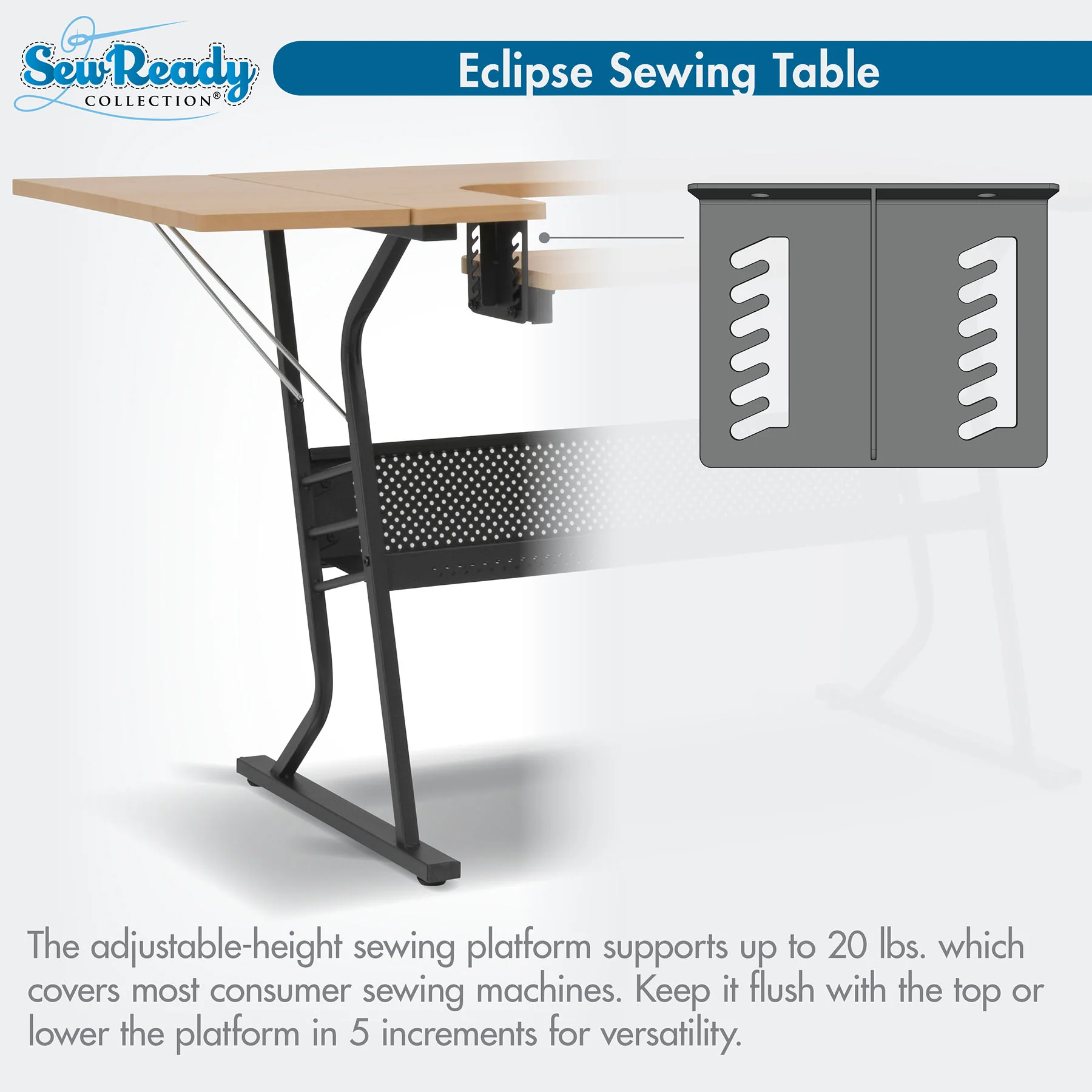 Eclipse Hobby Table Black / Maple 7 Eclipse Hobby Table Black / Maple