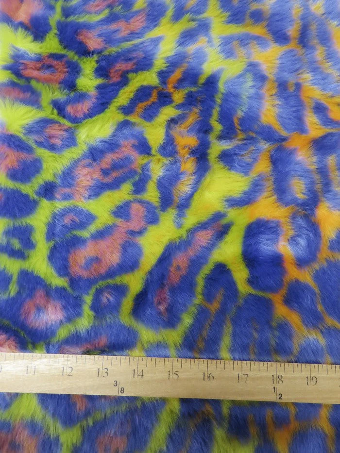 Ecoshag Hippie Jaguar Faux Fur Fabric / Trippy Forest 6 Ecoshag Hippie Jaguar Faux Fur Fabric / Trippy Forest